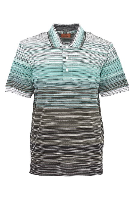 Shop MISSONI  Polo Shirt: Missoni polo shirt in slub cotton pique.
Short-sleeved polo shirt.
Button closure.
Slub cotton piquet.
Composition: 100% Cotton.
Made in Romania.. US24S20G BJ0014-SM9A3VERDE